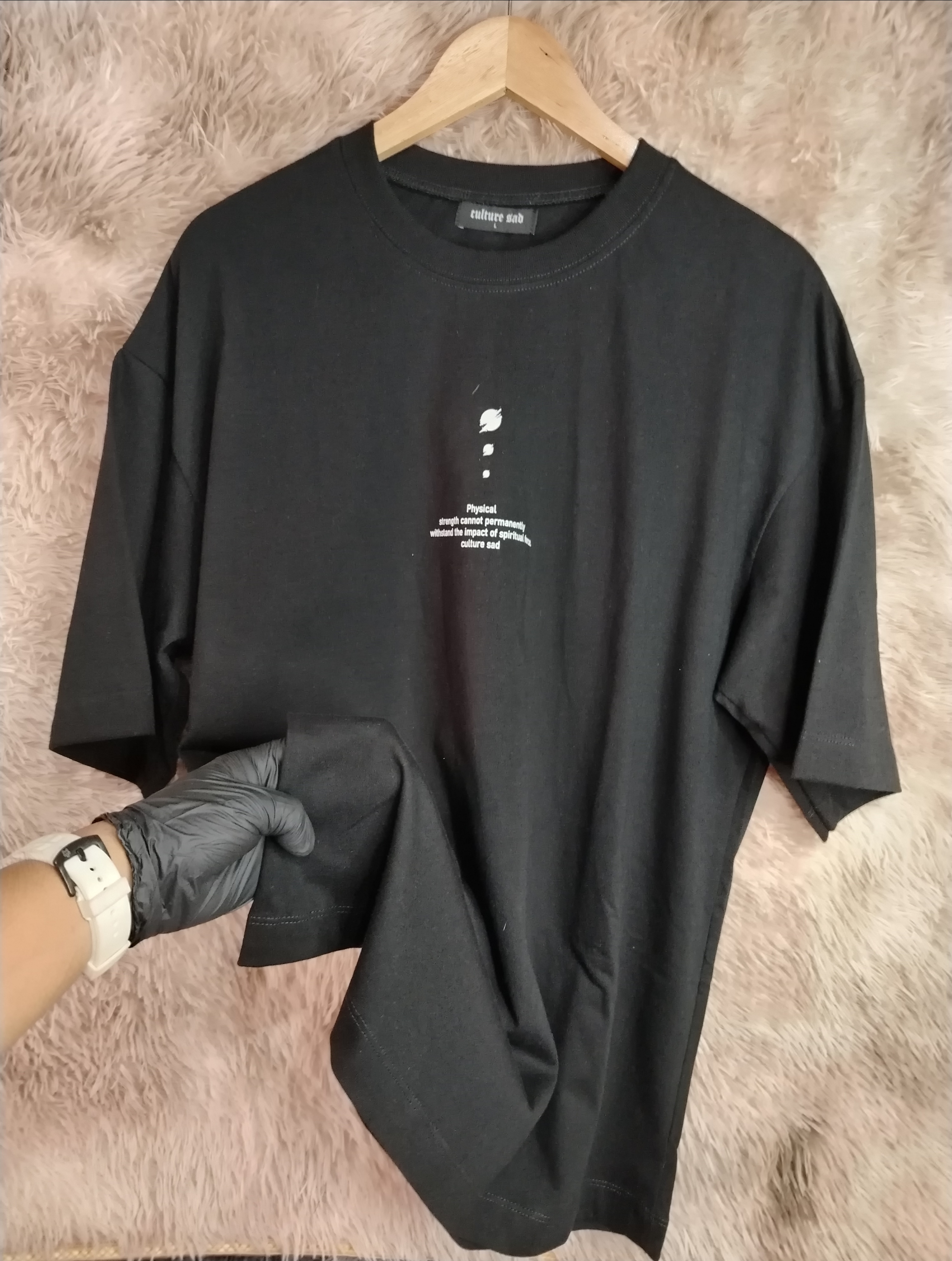 Camiseta Oversize alto gramaje color negro